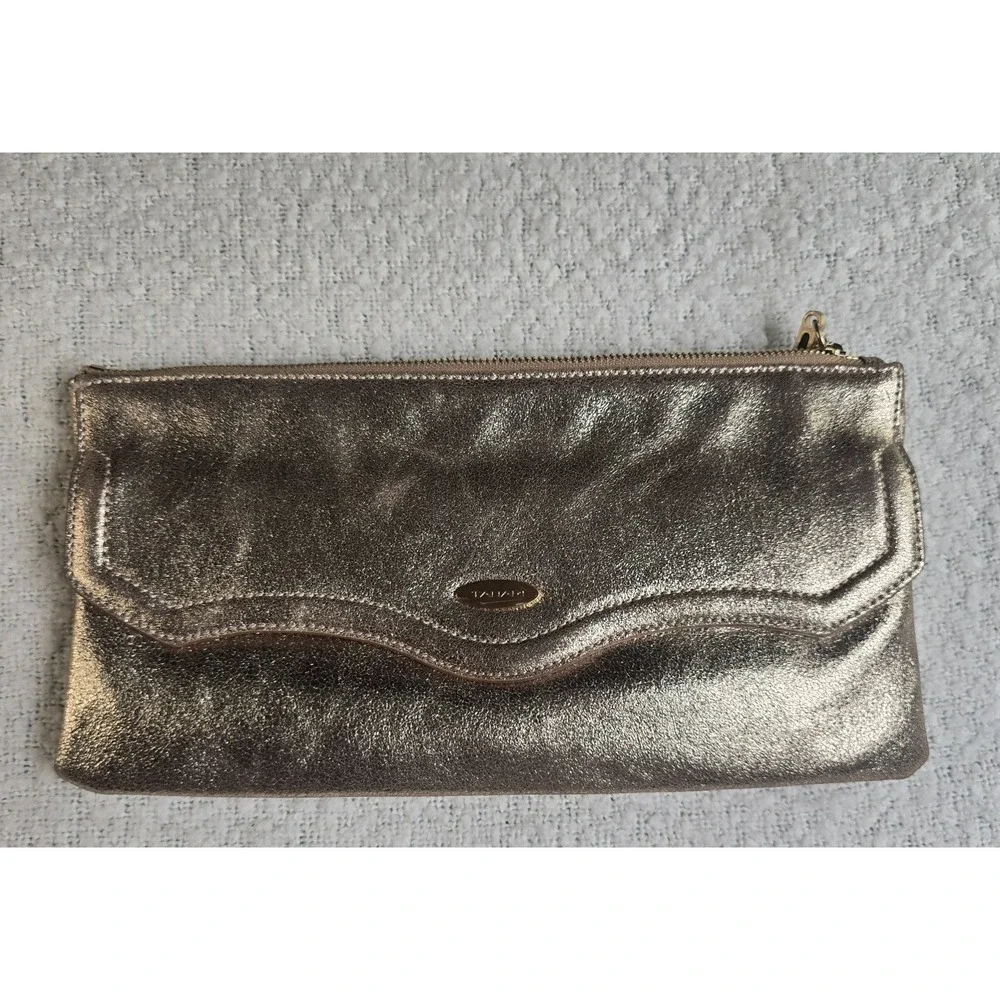 TAHARI Women's Clutch Handbag Evening Purse Wallet Gold Sequin Zipper Top Pocket